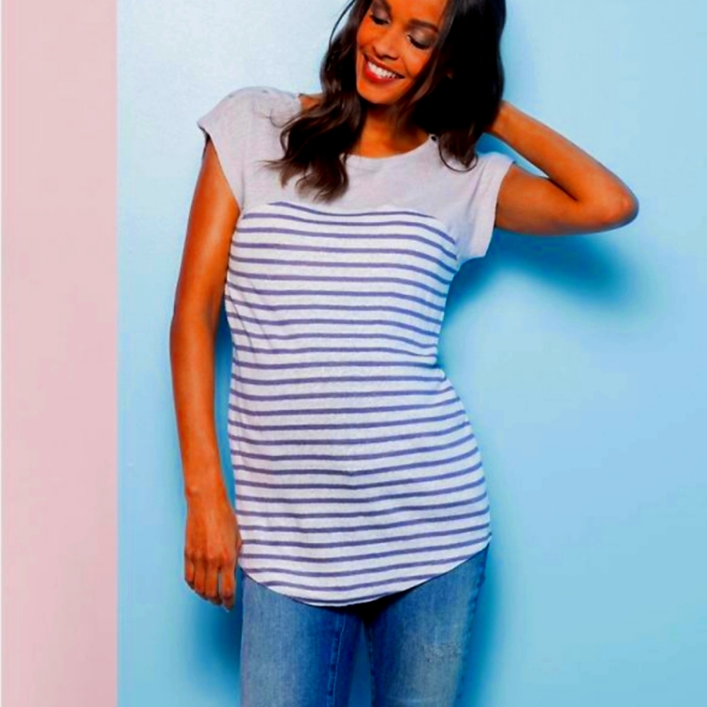 Seraphine maternity blue striped Nursing top size 8